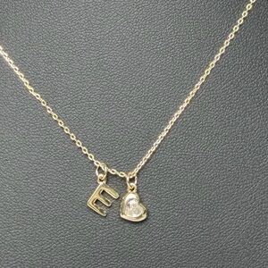 Mia Sarine fine silver plated 16+2" necklace with an initial "E" and heart charm